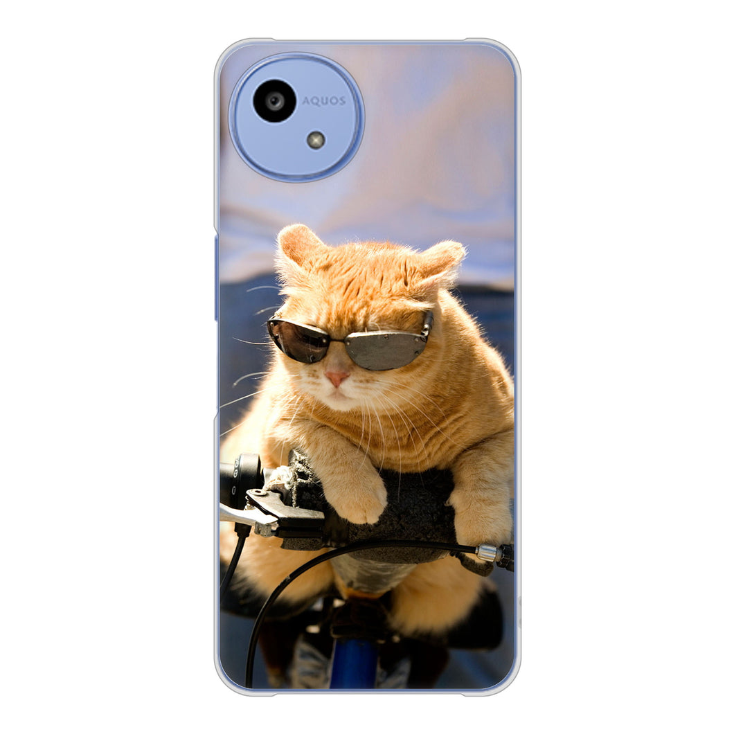 AQUOS wish5 A502SH Y!mobile 595 にゃんとサイクル ハードケース 背面印刷