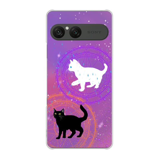 Xperia 10 VII A502SO SoftBank 高画質仕上げ 背面印刷 ハードケース魔法陣猫