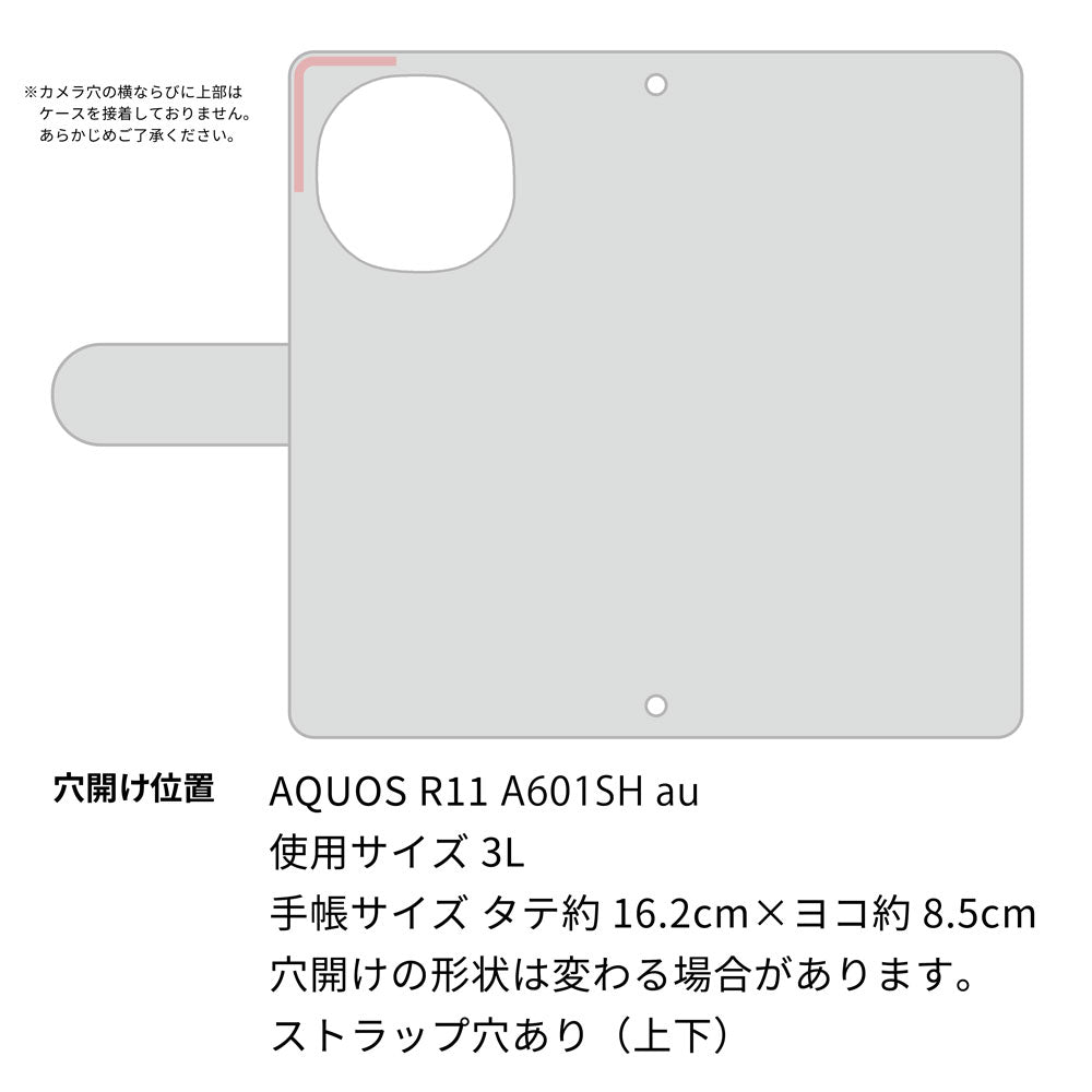 AQUOS R11 A601SH SoftBank クリアプリントブラックタイプ 手帳型ケース