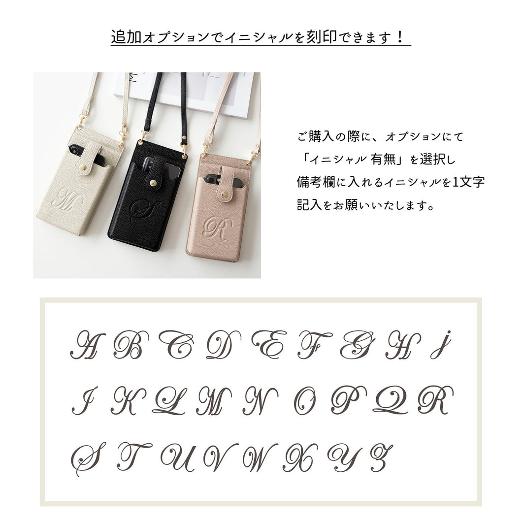 スマホポシェット simple エレガント ミラー付き お財布ショルダー TKM