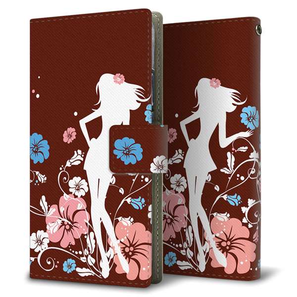 Galaxy S25 Ultra SM-S938Z SoftBank 高画質仕上げ プリント手帳型ケース ( 薄型スリム ) 【110 ハイビスカスと少女】