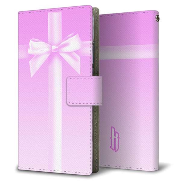 Redmi 12 5G XIG03 au 高画質仕上げ プリント手帳型ケース ( 薄型スリム )リボンクロス