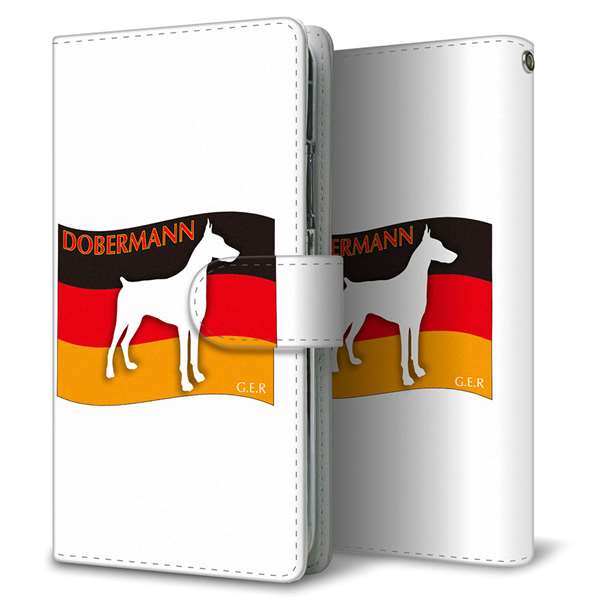AQUOS sense8 SH-M26 高画質仕上げ プリント手帳型ケース ( 通常型 )ドイツ国旗と犬