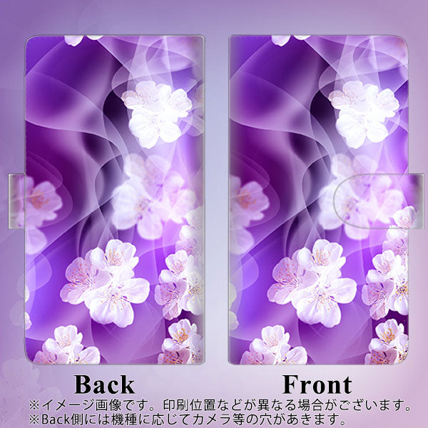 OPPO Reno13 A OPG05 UQ mobile 高画質仕上げ プリント手帳型ケース ( 通常型 ) 【1211 桜とパープルの風】