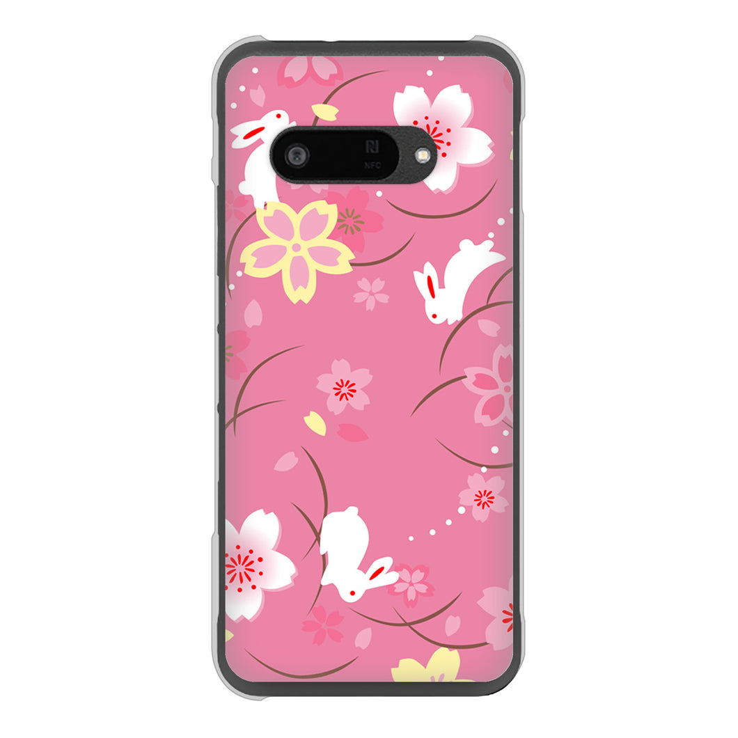 DIGNO SX4 149 桜と白うさぎ ハードケース 背面印刷
