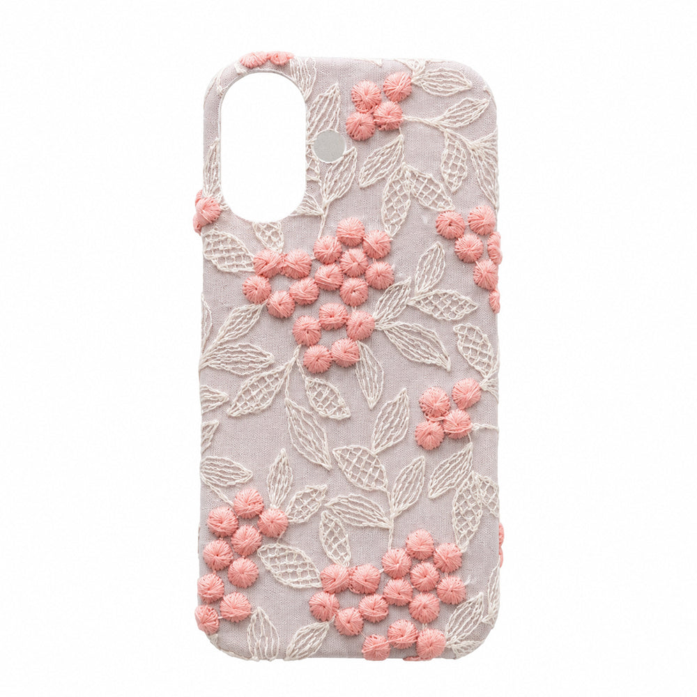 Galaxy A54 5G SC-53D docomo ぷっくりミモザ 刺繍 くすみカラー まるっと全貼りハードケース