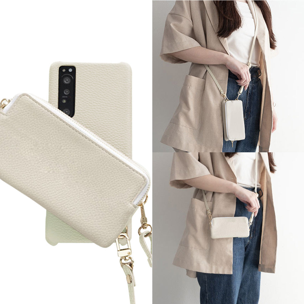 OPPO A5 5G A502OP Y!mobile 回転式ミニ財布付きスマホショルダー くすみカラー Simple 名入れ