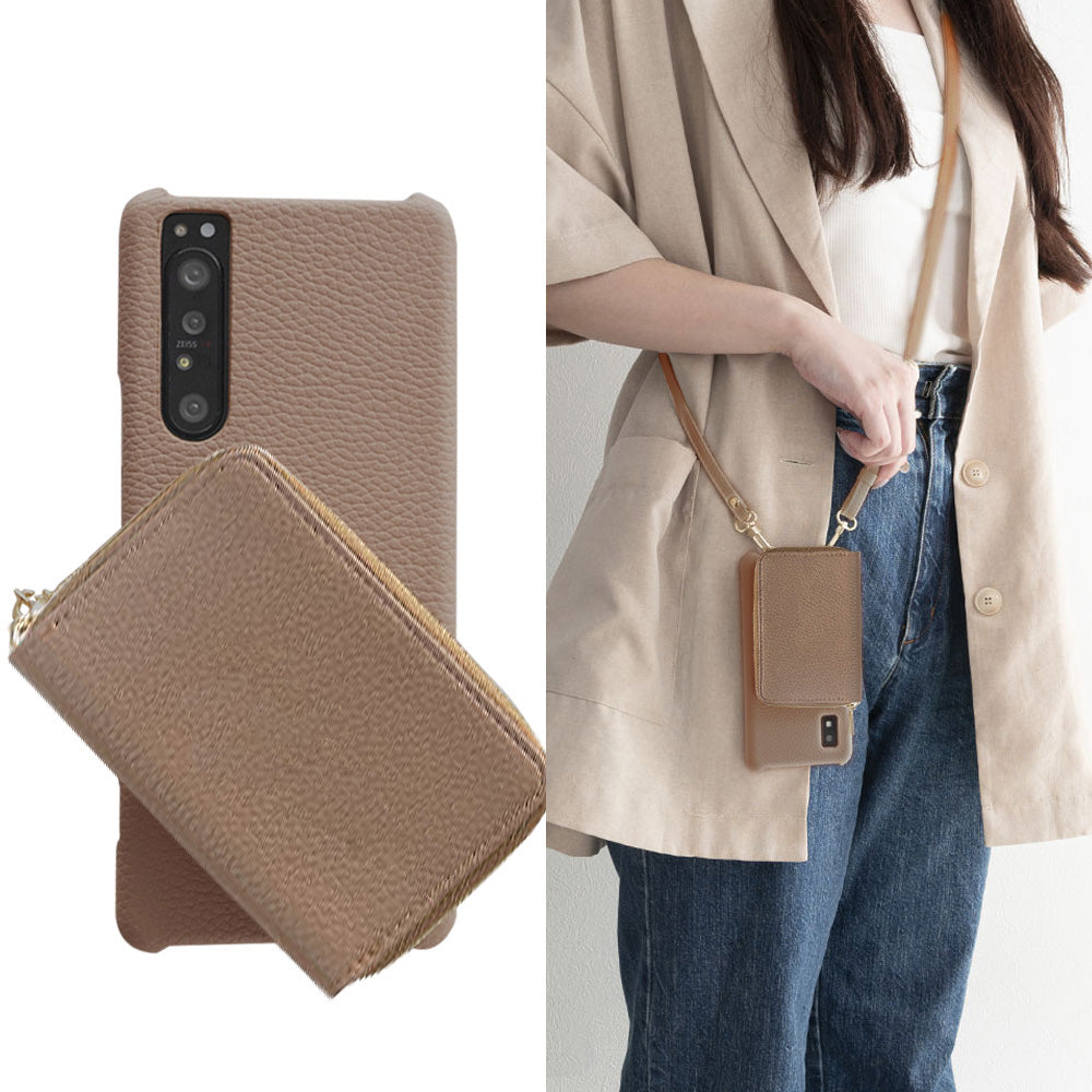 Google Pixel 9a 回転式ミニ財布付きスマホショルダー くすみカラー Simple 名入れ