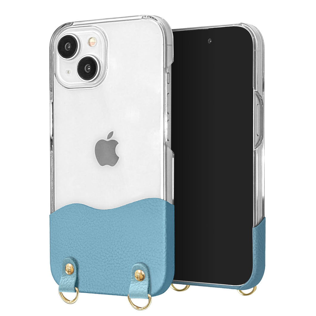 AQUOS sense3 basic 907SH ちょいまる シュリンク姫路レザー 透明クリアケース スマホショルダー