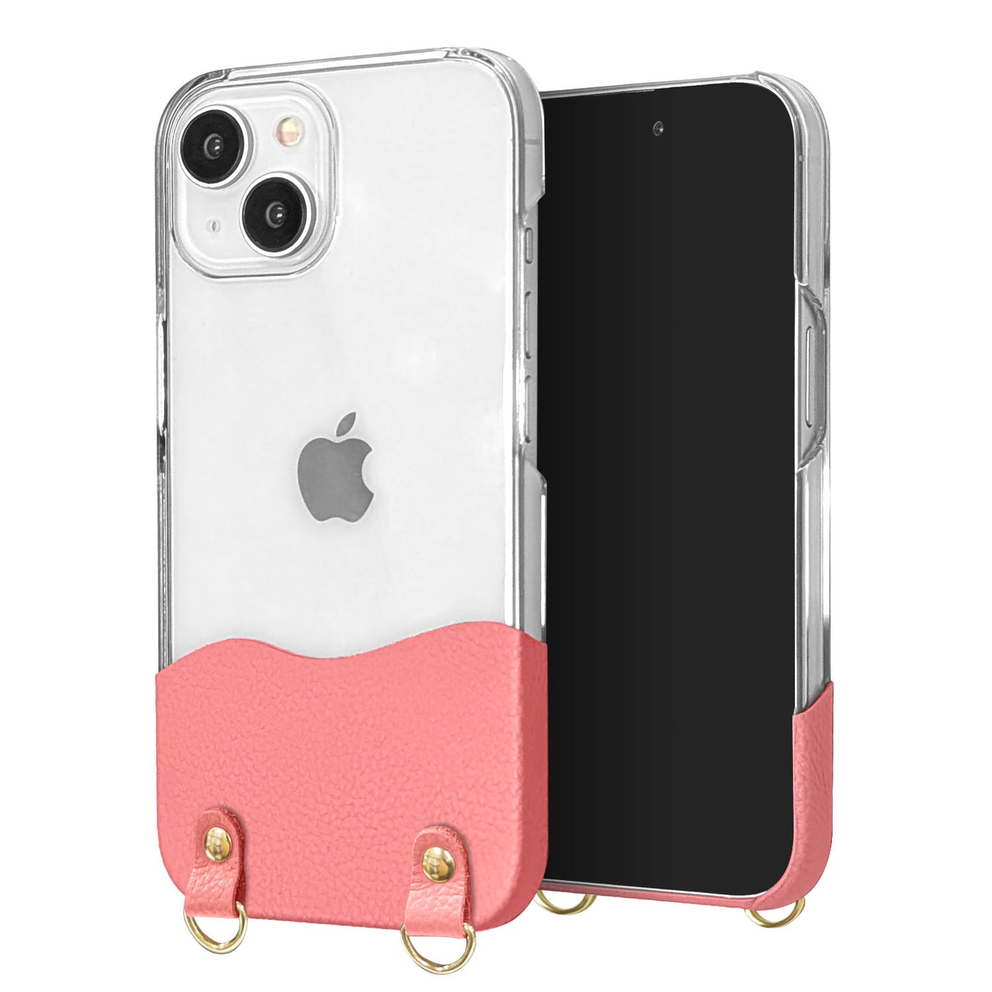 iPhone5s ちょいまる シュリンク姫路レザー 透明クリアケース スマホショルダー