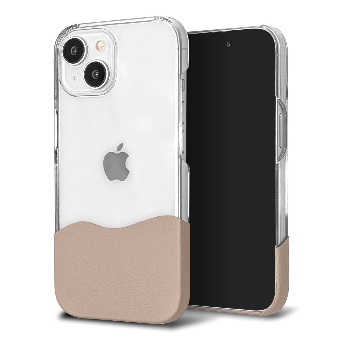 iPhone5s ちょいまる シュリンク姫路レザー 透明クリアケース スマホショルダー