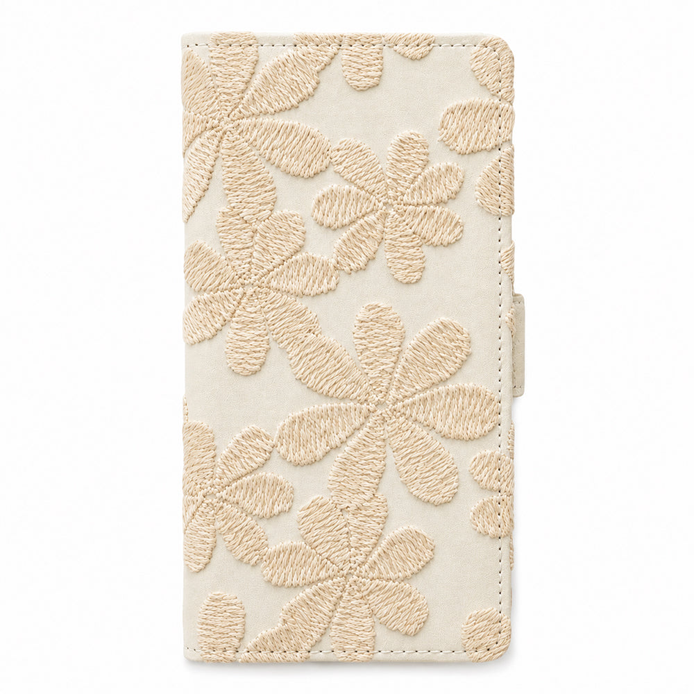 Google Pixel 11 Pro ラテフラワー 刺繍 サイドマグネット スマホケース 手帳型