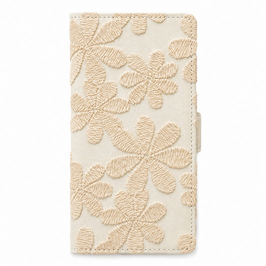 Google Pixel 11 ラテフラワー 刺繍 サイドマグネット スマホケース 手帳型
