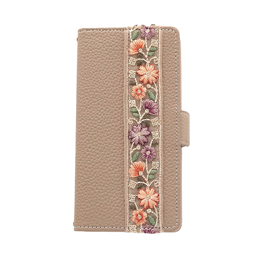 AQUOS R3 SH-04L docomo インド刺繍 サイドマグネット くすみカラー スマホケース手帳型