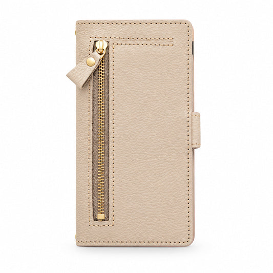 Xiaomi 11T Pro 姫路レザー シュリンクレザー ファスナーポケット付き スマホケース 手帳型 本革 サイドマグネット スマホショルダー