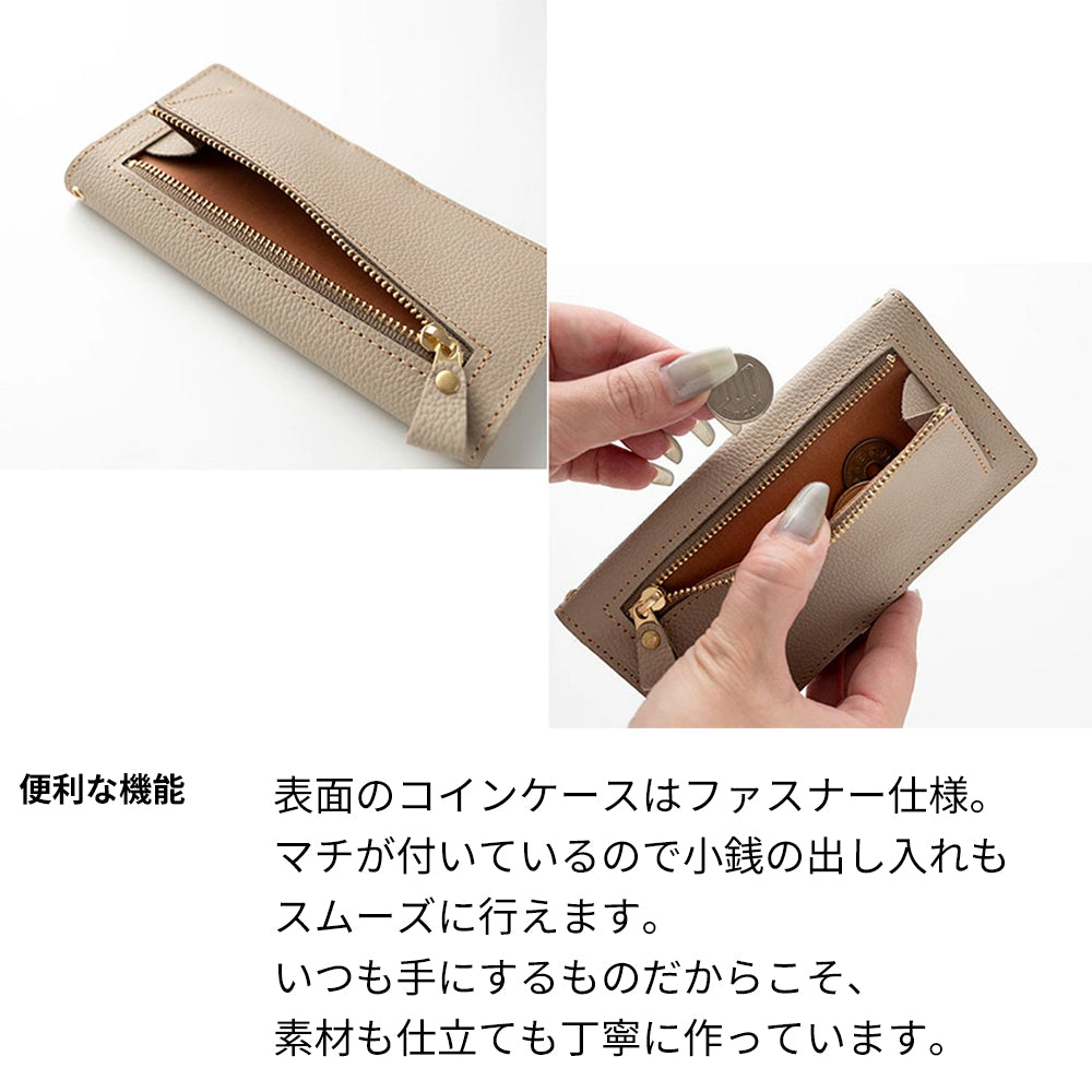 Google Pixel 10a 姫路レザー シュリンクレザー ファスナーポケット付き スマホケース 手帳型 本革 サイドマグネット スマホショルダー
