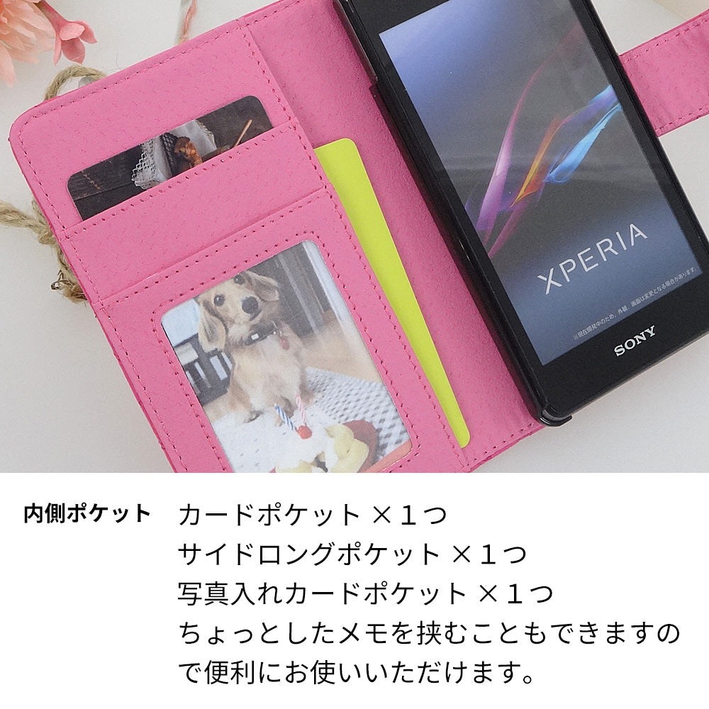 iPhone XS ハートのキルトデコ 手帳型ケース 耐衝撃