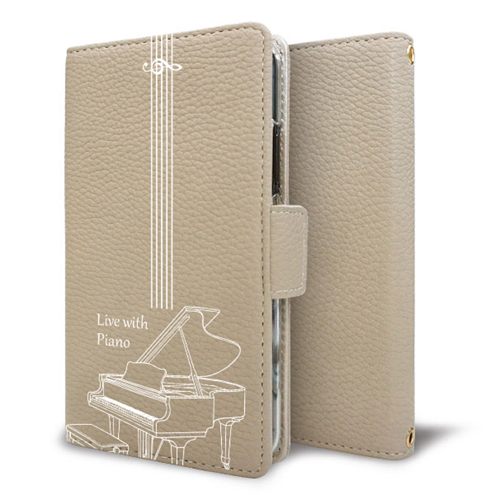 iPhone7 私の楽器 手帳型 ミラー スタンド機能付 耐衝撃