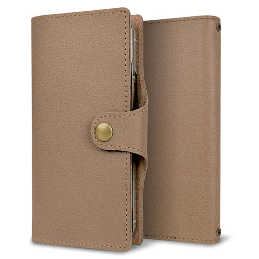 Xperia XZ 601SO SoftBank 姫路レザー シュリンクレザー ナチュラルカラー スマホケース手帳型 ベルト付き 本革 耐衝撃