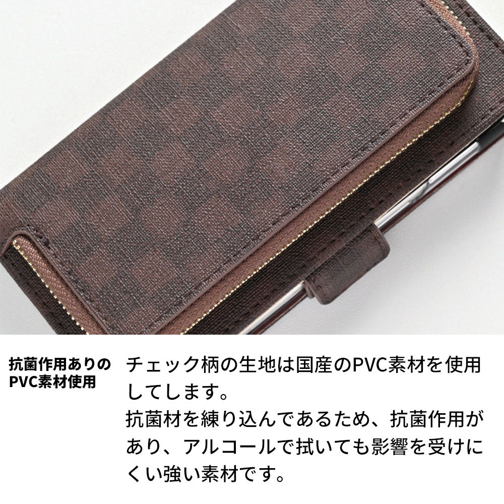 AQUOS sense3 basic 907SH フィオレッティ 市松模様 コインケース付き 手帳型ケース 耐衝撃