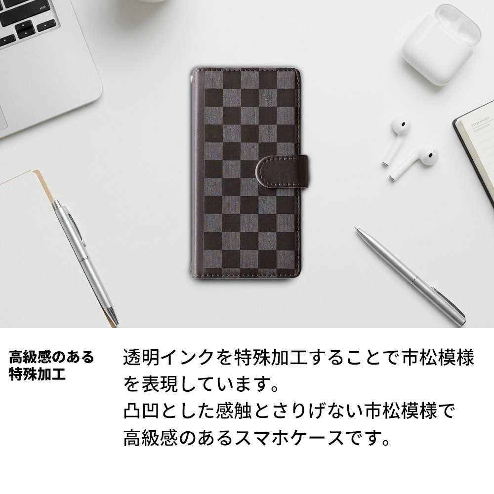 Redmi 9T 64GB かくれ市松模様 手帳型ケース 耐衝撃