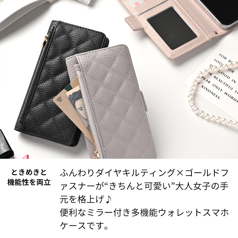 Xperia 1 IV A201SO SoftBank キルティング コインケース付き スマホケース 手帳型 ミラー付き サイドマグネット
