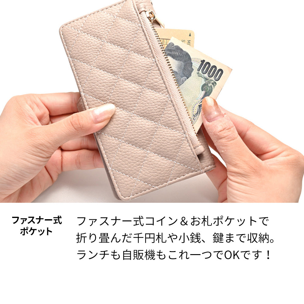 AQUOS zero2 SHV47 au キルティング コインケース付き スマホケース 手帳型 ミラー付き サイドマグネット