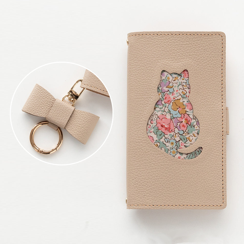 OPPO Reno7 A リバティ 猫・うさぎ 本革 サイドマグネット スマホケース 手帳型