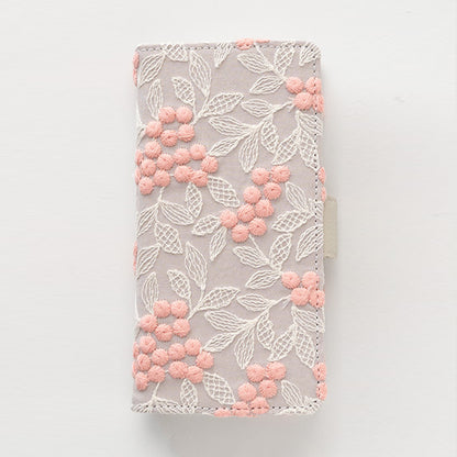 Google Pixel 7a ぷっくりミモザ 刺繍 サイドマグネット スマホケース 手帳型