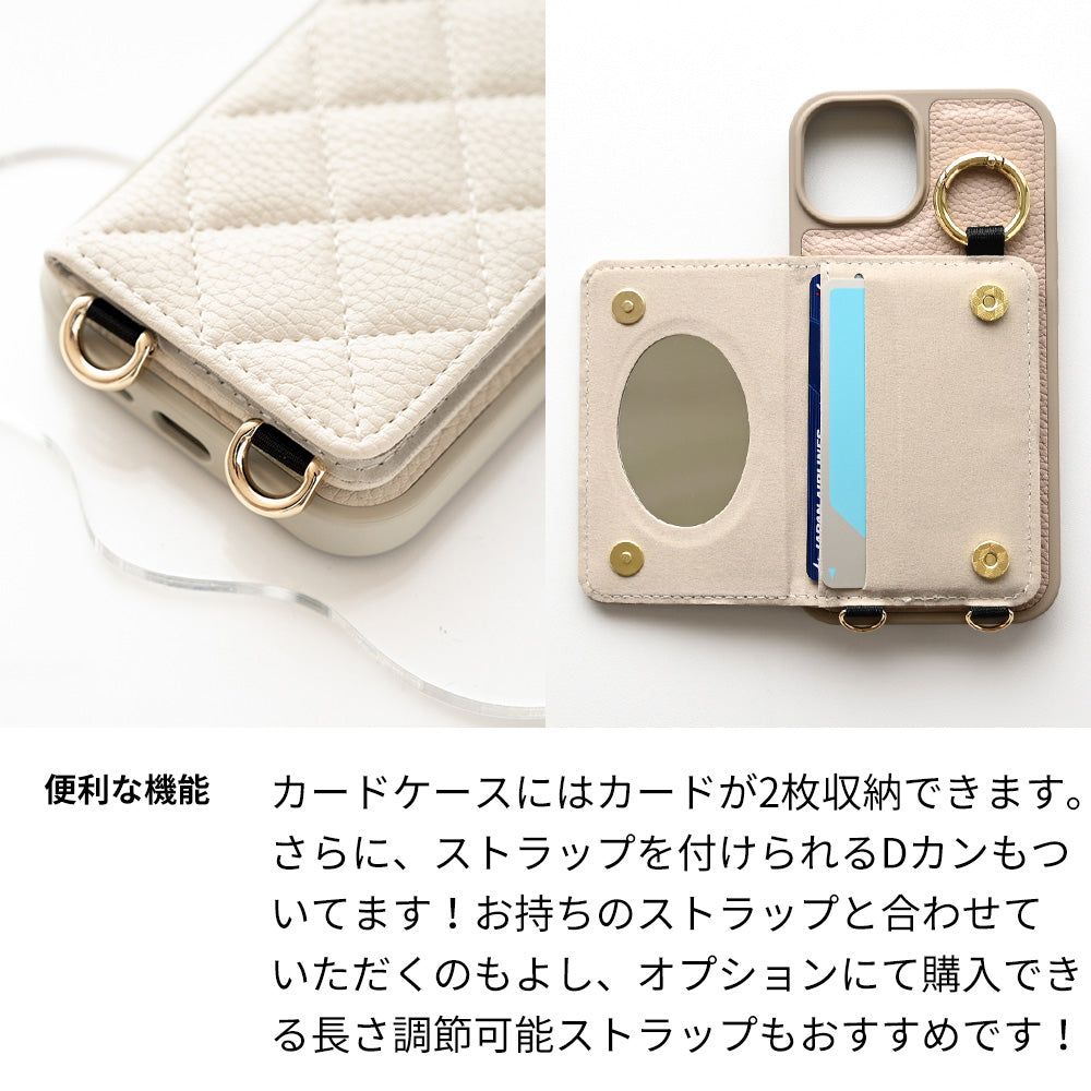 AQUOS sense5G A004SH SoftBank キルティング カラー リアケース 2つ折りカードケース ミラー付き