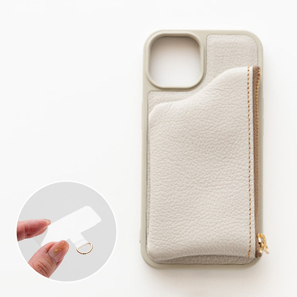 Galaxy S23 SCG19 au シュリンクレザー 付け替え式 ポーチ付き 本革 スマホショルダー カラーリアケース