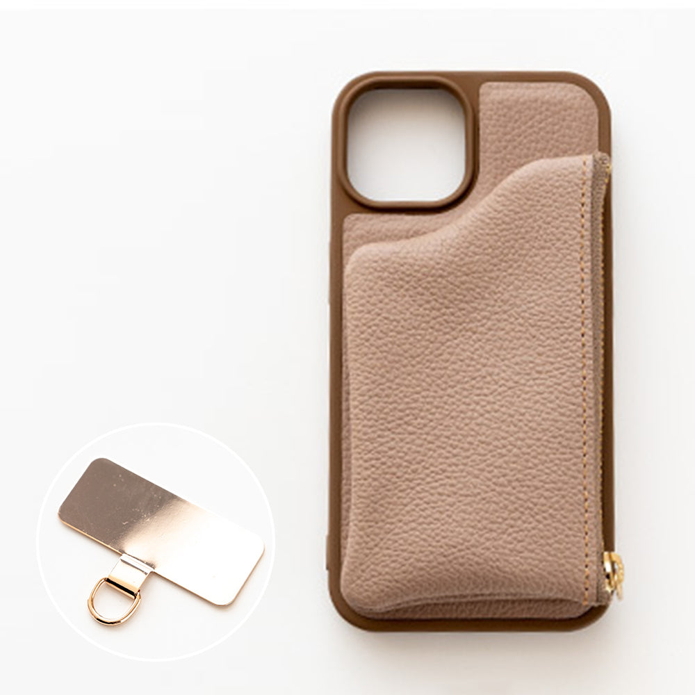 Xperia 5 IV SOG09 au シュリンクレザー 付け替え式 ポーチ付き 本革 スマホショルダー カラーリアケース