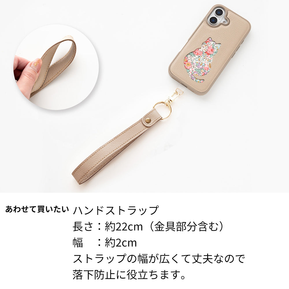 iPhone 17 リバティ猫・リバティうさぎ 本革 スマホショルダー カラーリアケース スマホケース