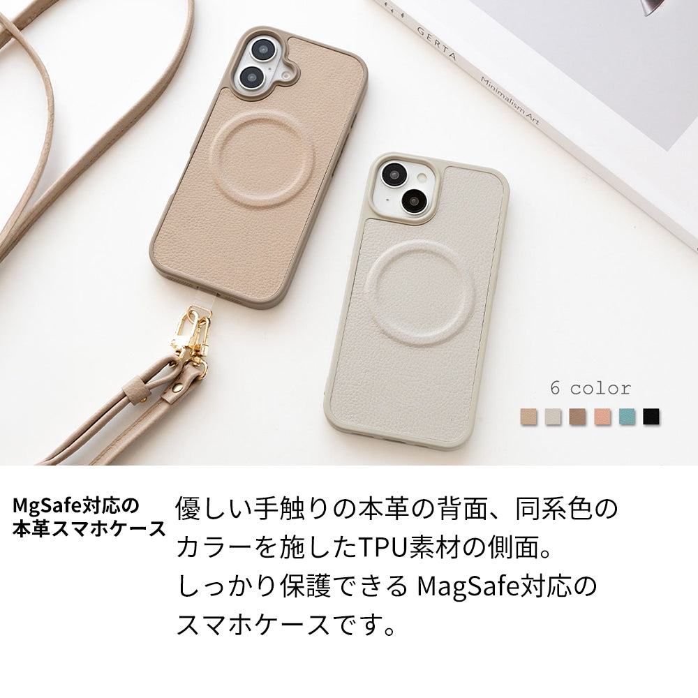 iPhone14 Pro シュリンクレザー MagSafe対応 カラーリアケース マグネット スマホケース