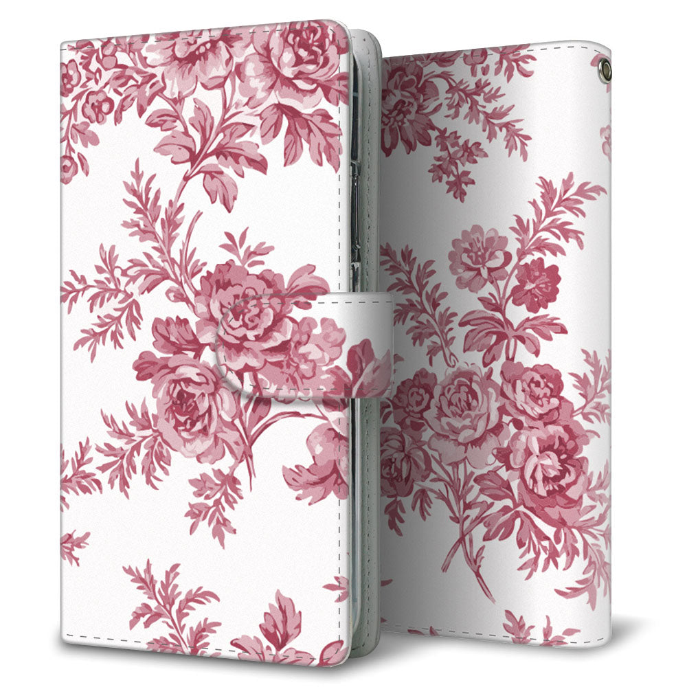 AQUOS R9 SH-51E docomo クラシカルローズ 大人かわいい プリント手帳型ケース 耐衝撃
