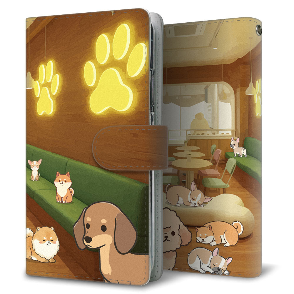 iPhone5s イヌとかわいい時間 プリント手帳型ケース 耐衝撃