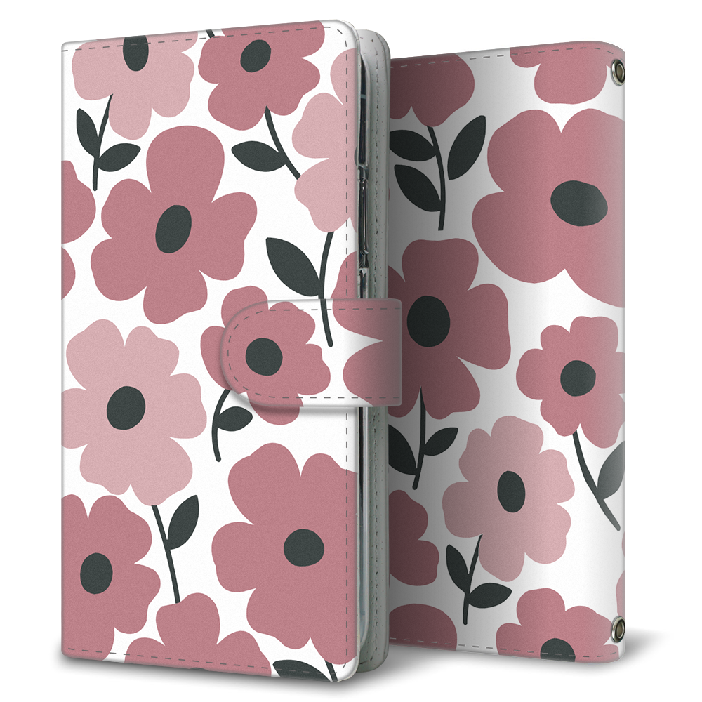 Xperia XZ 601SO SoftBank トーンフラワーズ 大人かわいい プリント手帳型ケース 耐衝撃