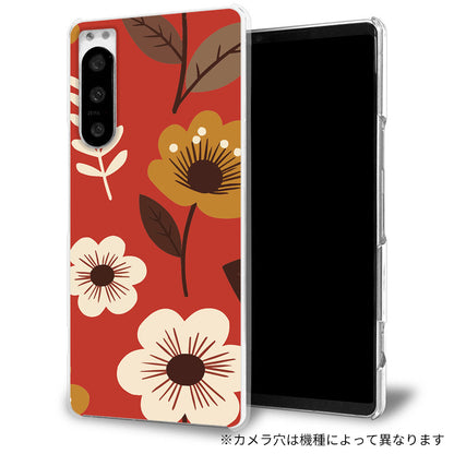Galaxy S10 SCV41 au 北欧風花柄 大人かわいい 透明クリアハードケース