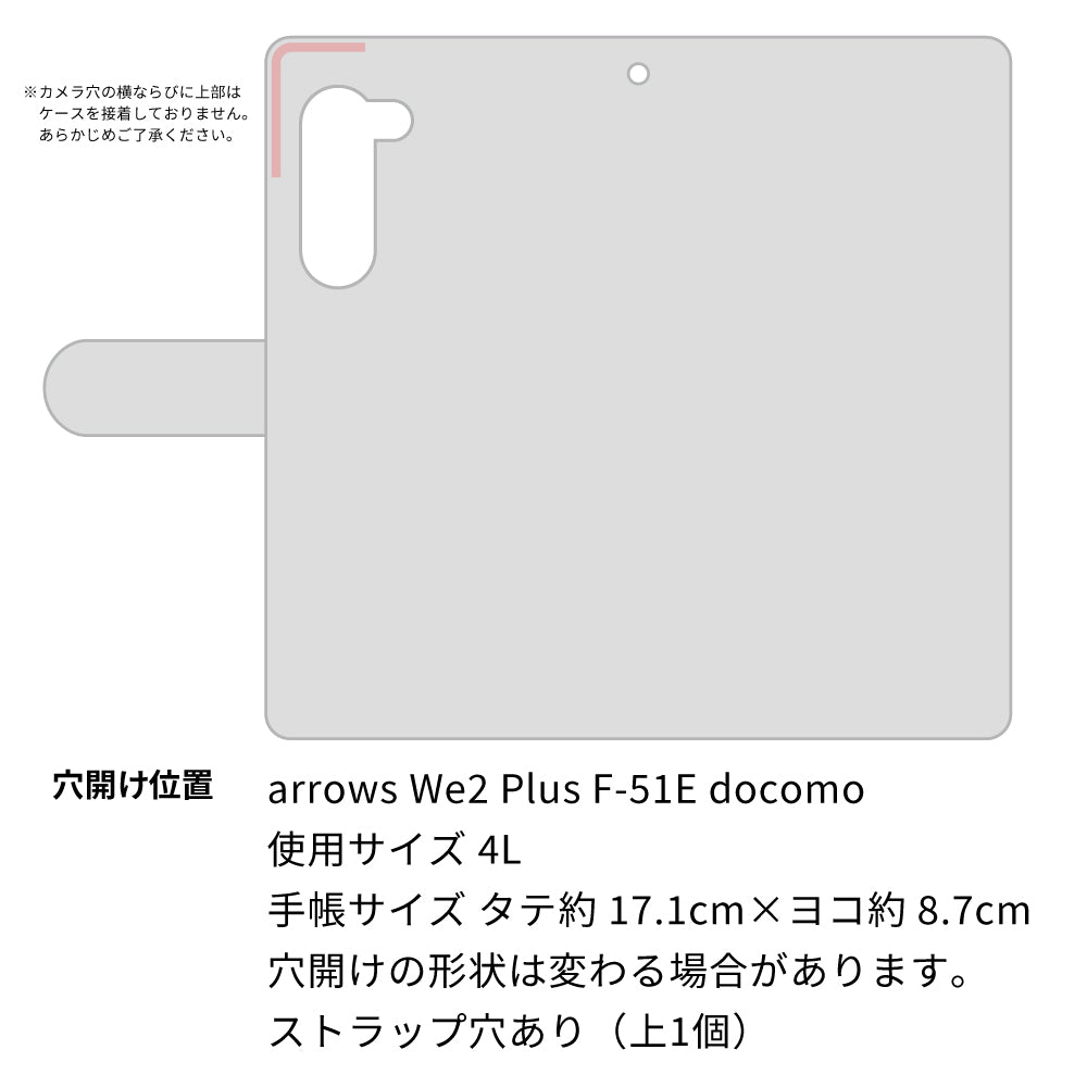 arrows We2 Plus F-51E docomo 高画質仕上げ プリント手帳型ケース ( 通常型 )スカル