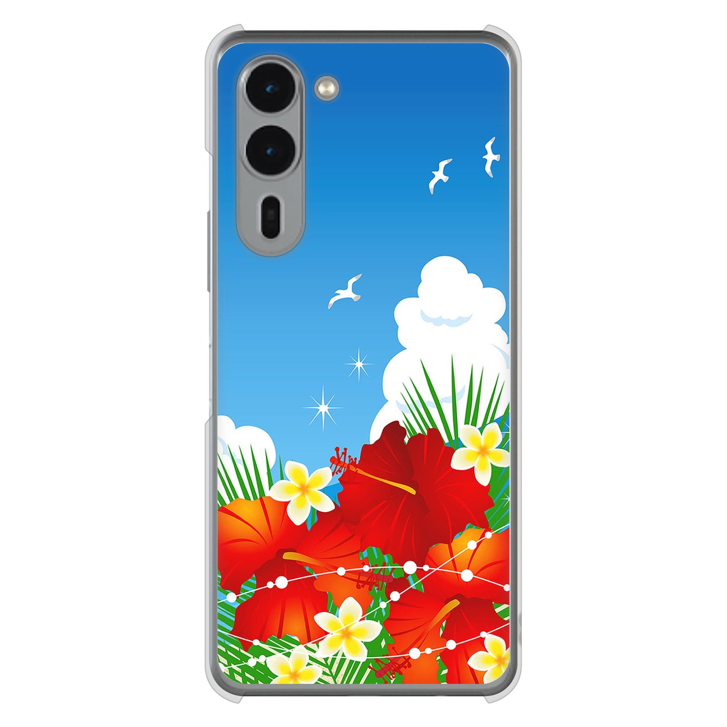 arrows We2 Plus F-51E docomo VA821 ハイビスカスと青空 ハードケース 背面印刷