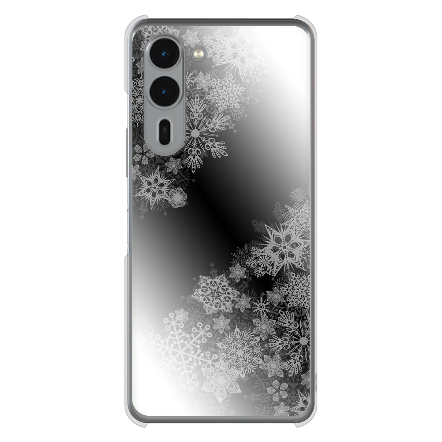 arrows We2 Plus F-51E docomo YJ340 モノトーン 雪の結晶 ハードケース 背面印刷