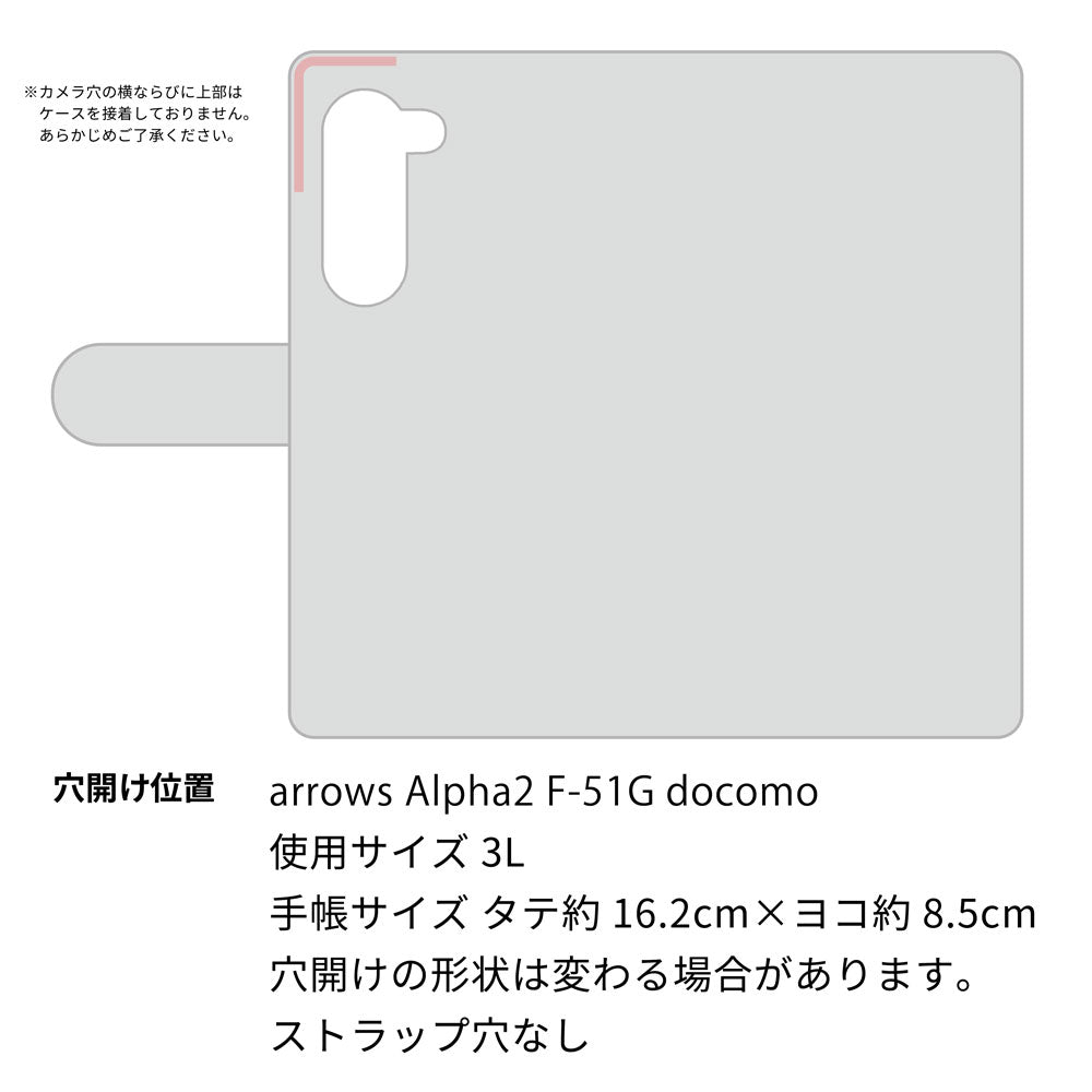 arrows Alpha2 F-51G docomo スマホショルダー 【 手帳型 Simple 名入れ 長さ調整可能ストラップ付き 】 耐衝撃