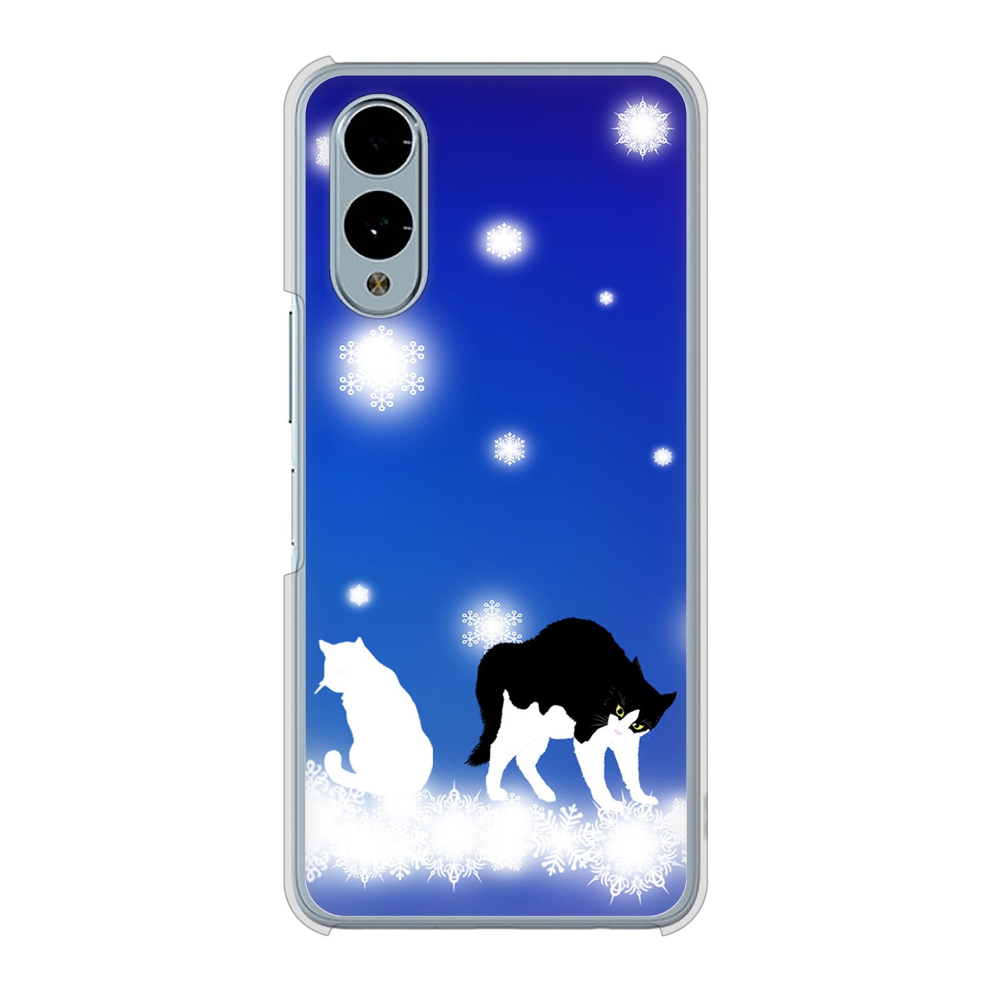 arrows We2 F-52E docomo YJ335 雪の結晶 はちわれ ハードケース 背面印刷