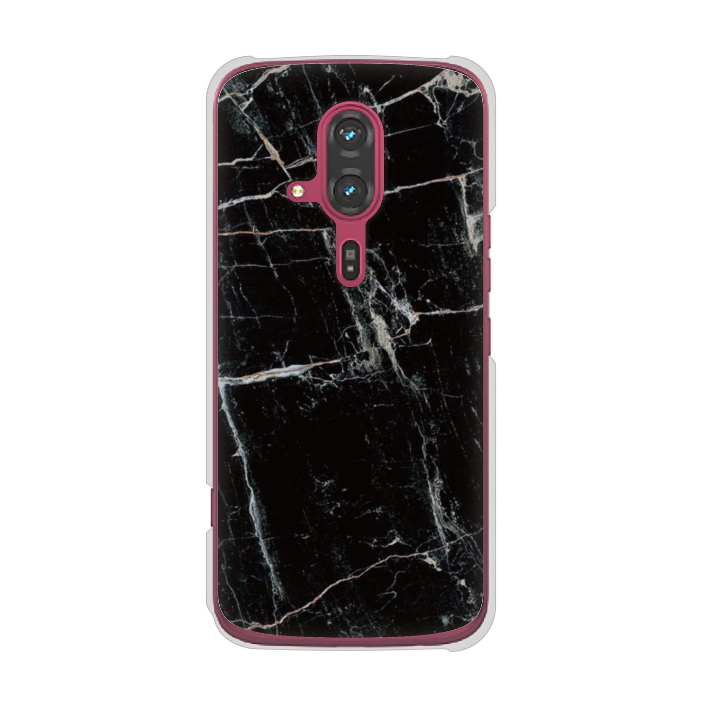 らくらくスマートフォン F-53E docomo 高画質仕上げ 背面印刷 ハードケース大理石BK