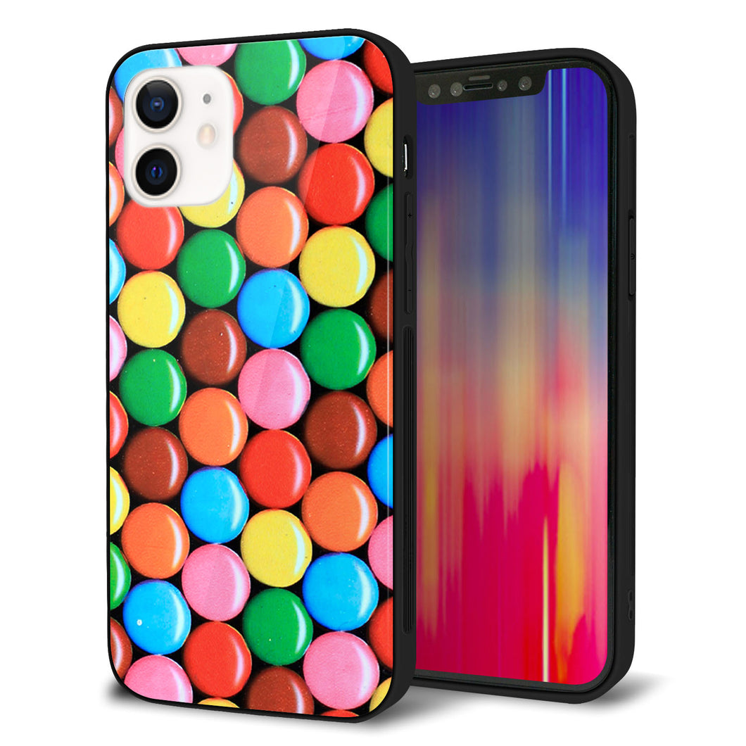 iPhone 12 強化ガラス＆TPUスマホケース ガラプリ【448 マーブルチョコ】