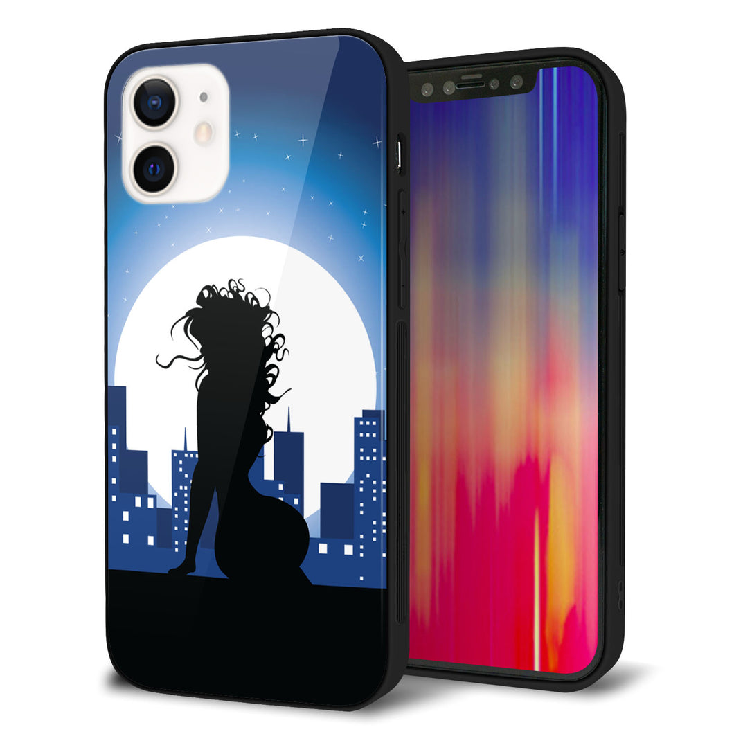 iPhone 12 強化ガラス＆TPUスマホケース ガラプリ【482 夜の窓辺】