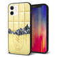iPhone 12 強化ガラス＆TPUスマホケース ガラプリ【553 板チョコ?ホワイト】