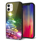 iPhone 12 強化ガラス＆TPUスマホケース ガラプリ【722 レインボークリスマス】