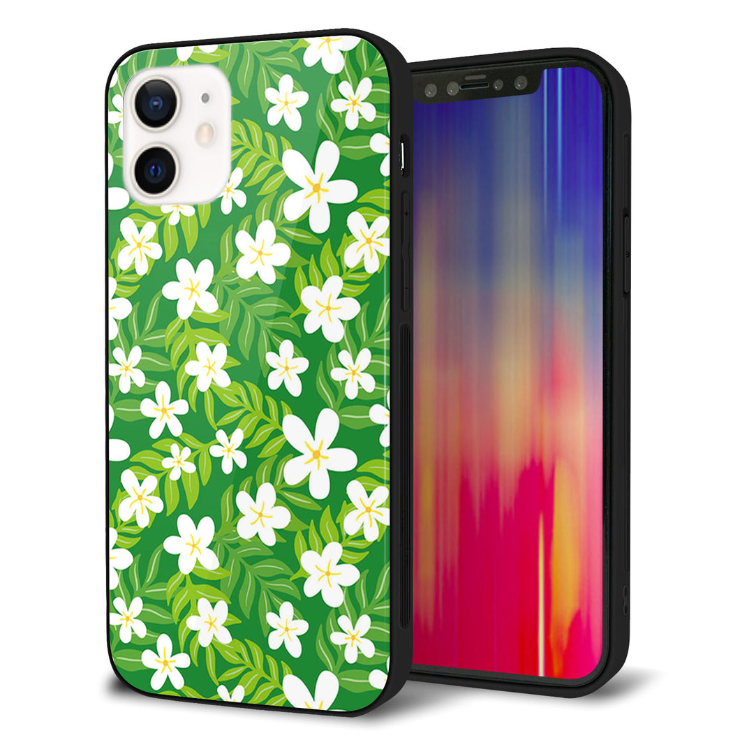 iPhone 12 強化ガラス＆TPUスマホケース ガラプリ【760 ジャスミンの花畑】
