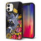 iPhone 12 強化ガラス＆TPUスマホケース ガラプリ【1028 牡丹と鯉】